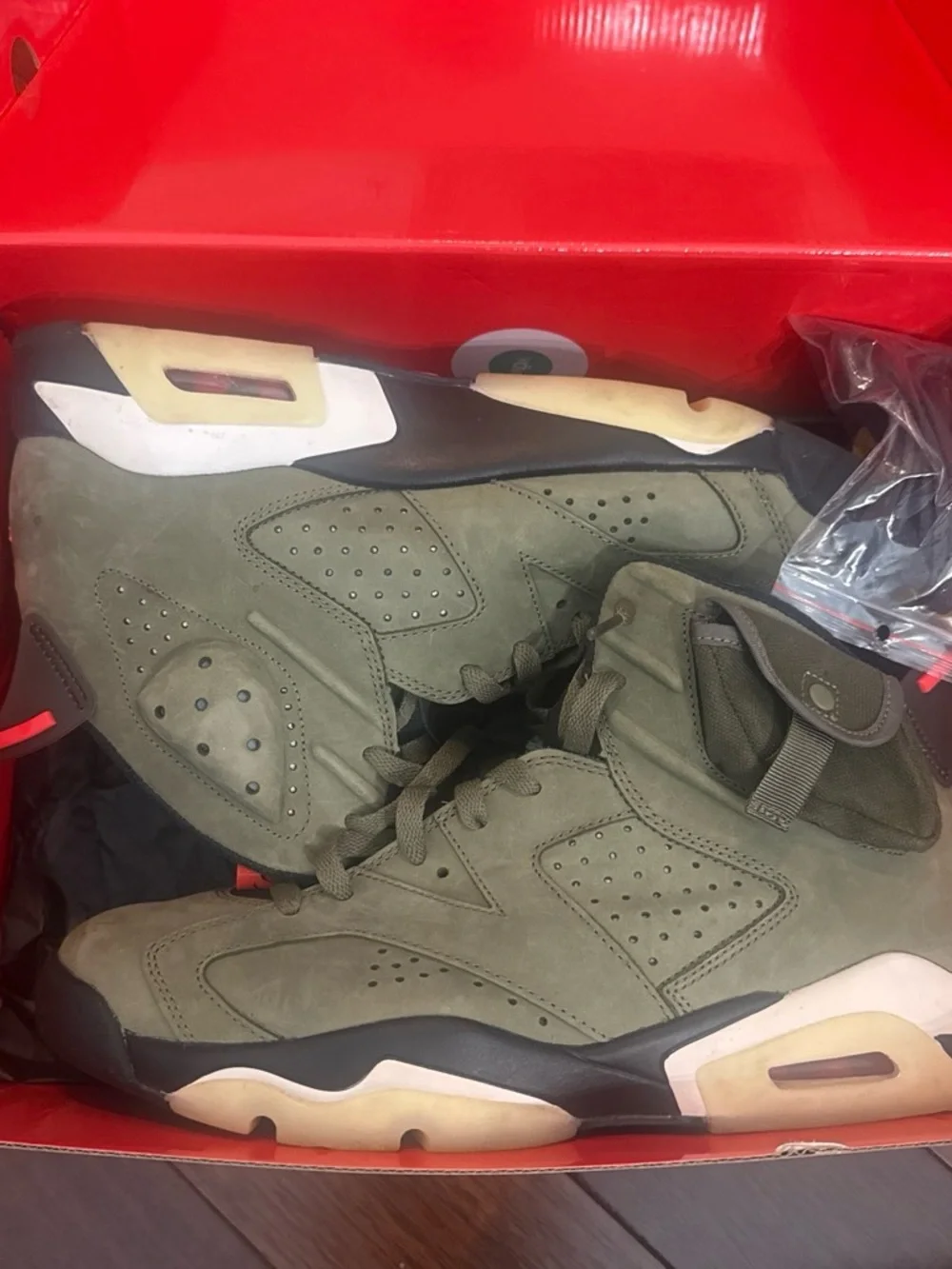 1 00% AUTHENTIC Travis Scott x Air Jordan 6 “Olive” #basketball #retro